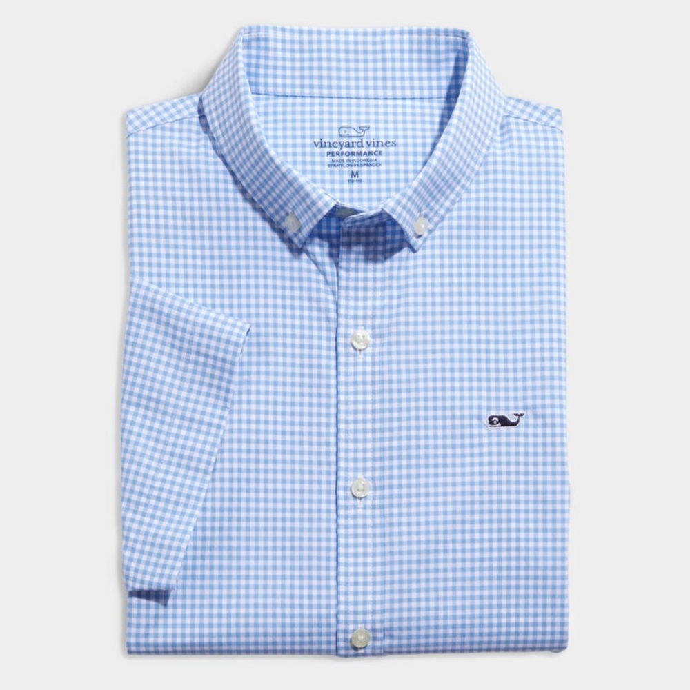 Vineyard Vines Boys' On-The-Go Short-Sleeve Gingham Button Down Shirt